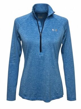 Under Armour Blue HeatGear Half Zip Pullover Loose Fit Lightweight Women Size M